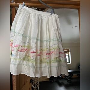 Joie white patterned flowy skirt